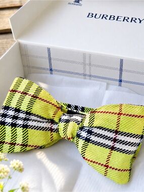 🎁TB SUMMER 26’🎁🔥💯🆕ICONIC BURBERRY CLASSIC AURORA GRE NOVA CHECK SELF TIE BOW TIE